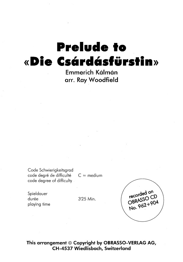 Prelude to 'Die Csardasfrstin' - hier klicken