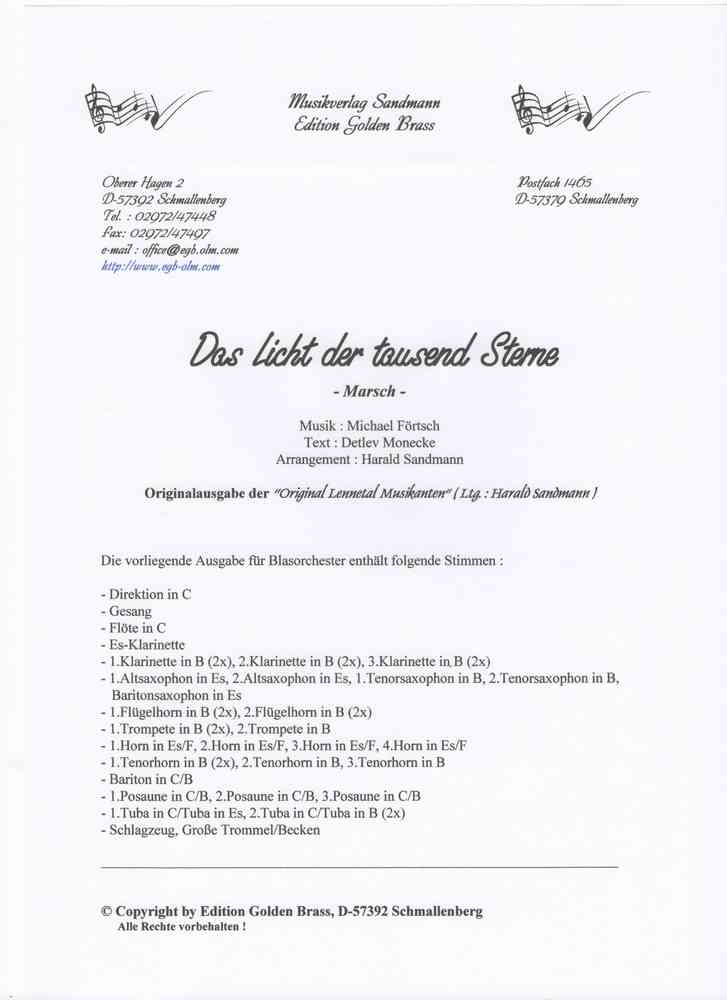 Das Licht der tausend Sterne - hier klicken