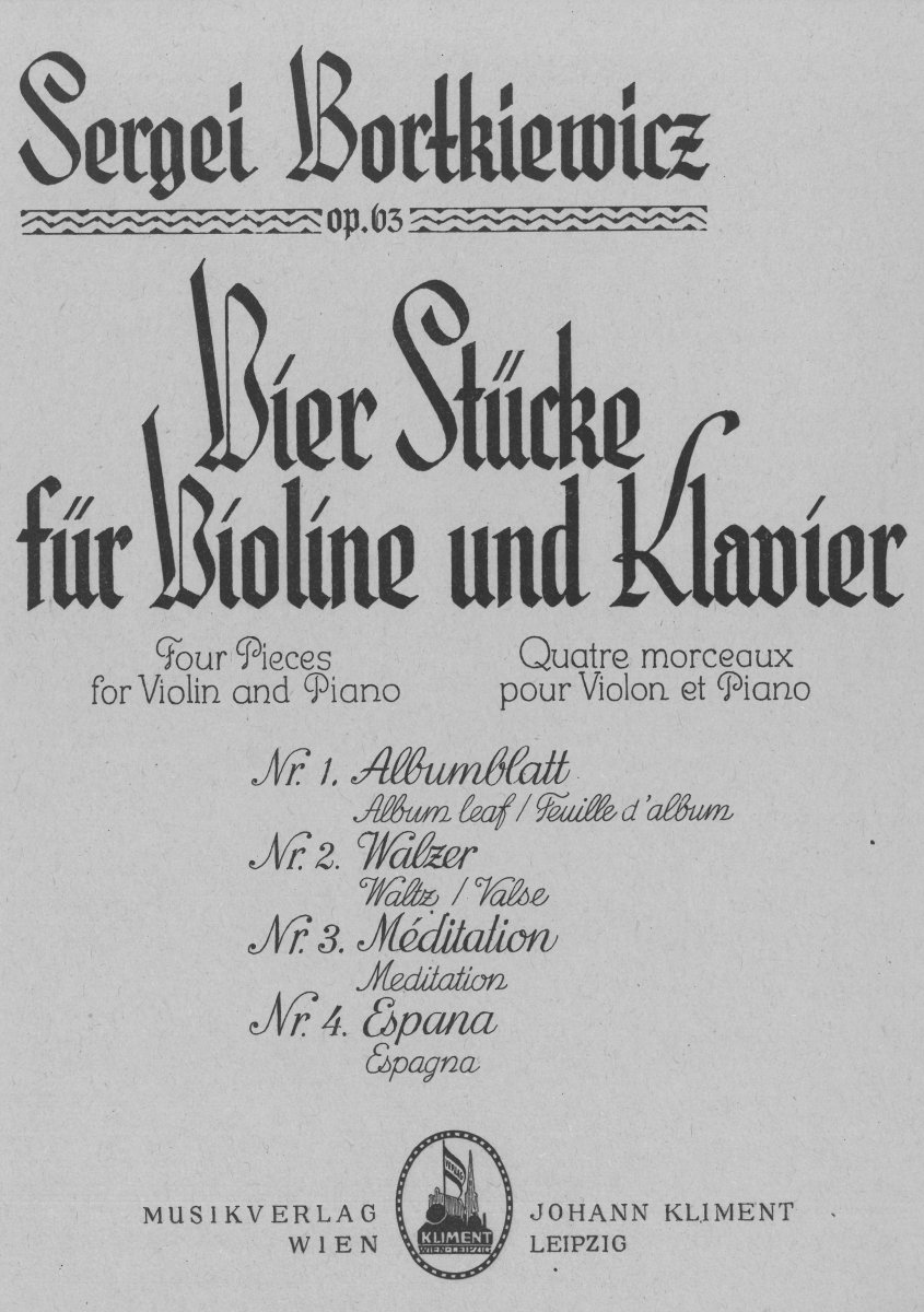 4 Stücke für Violine und Klavier - hier klicken 4 Stücke für Violine und Klavier - hier klicken