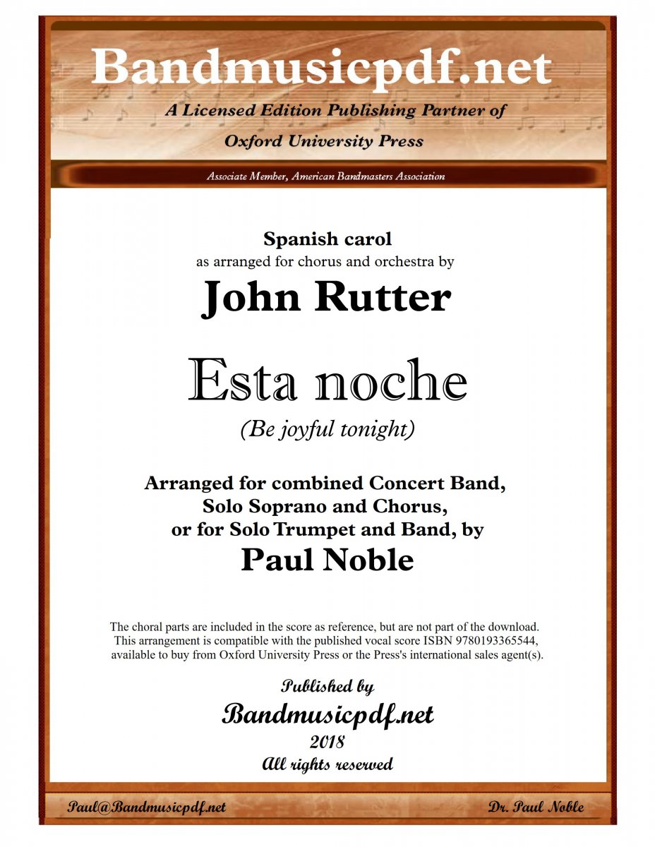 Esta Noche (Be Joyful Tonight) - hier klicken