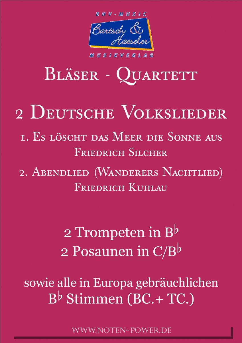 1. Es lscht das Meer die Sonne aus / 2. Abendlied - hier klicken