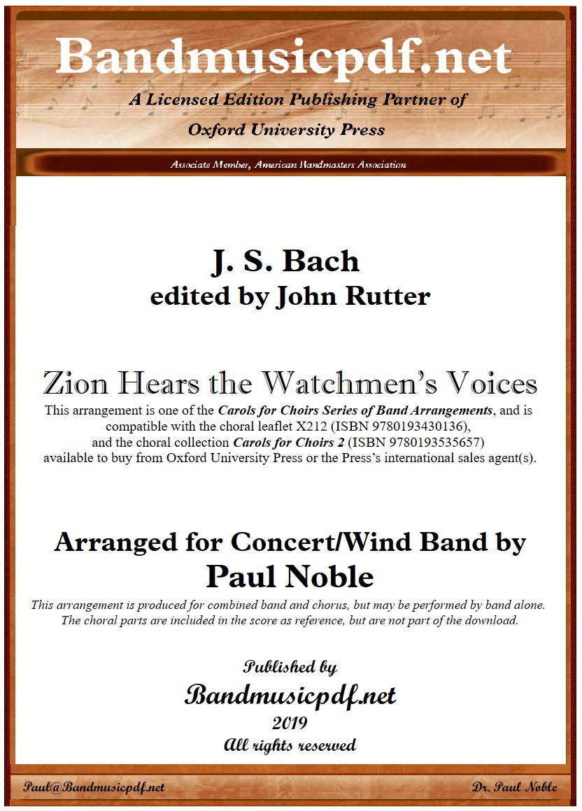 Zion Hears the Watchmen's Voices (Zion hrt die Wchter singen) - hier klicken