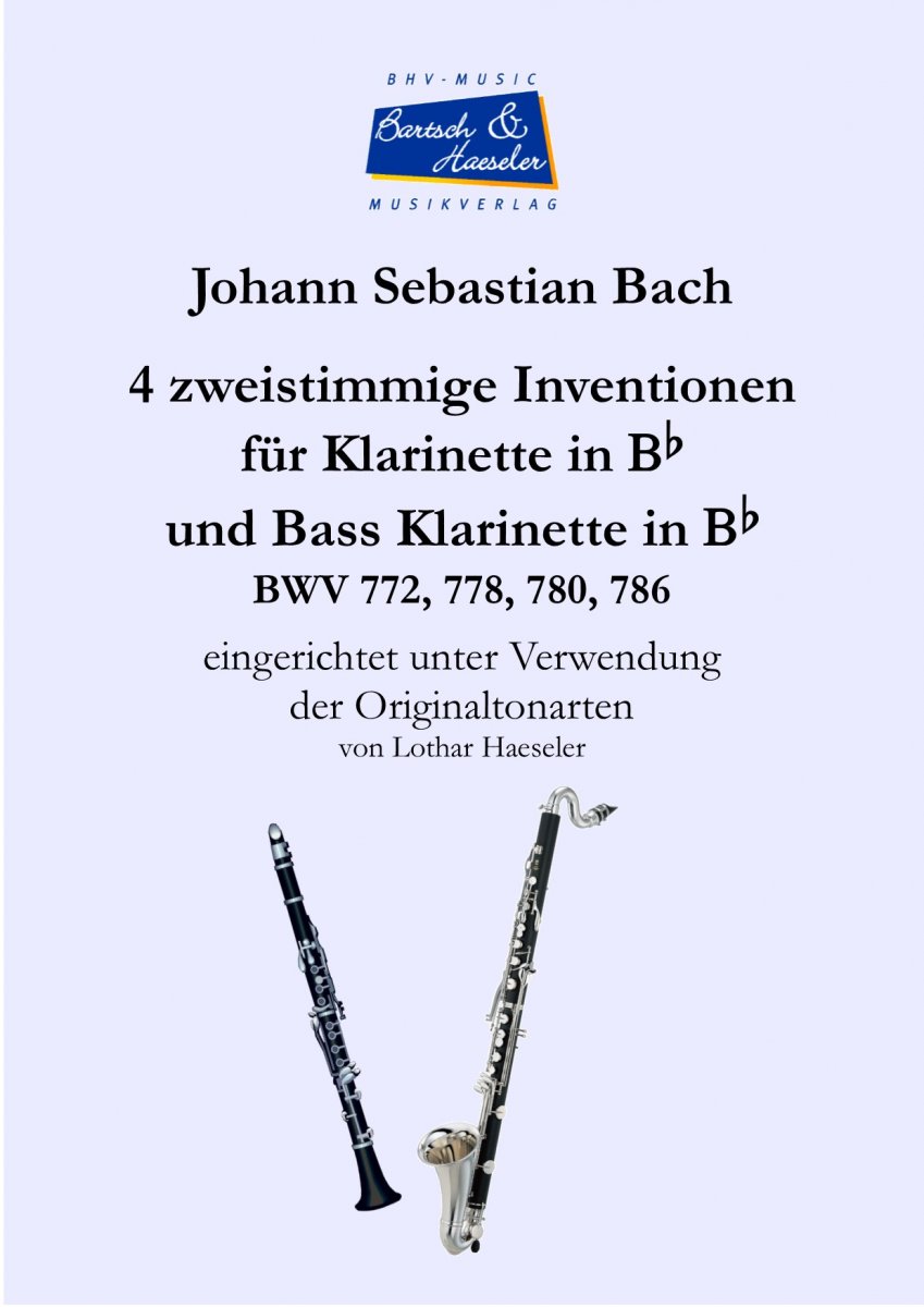 4 zweistimmige Inventionen fr Klarinette + Basskl. - hier klicken