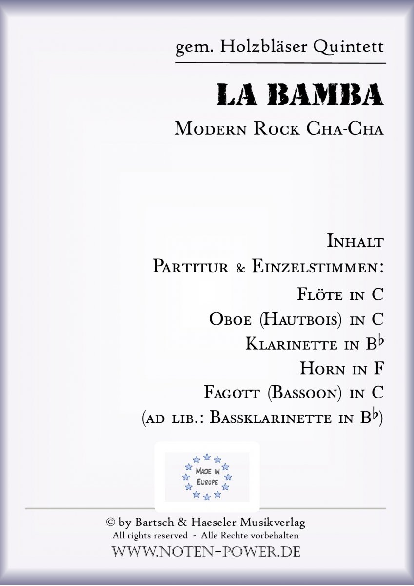 La Bamba (Modern Rock Cha-Cha) - hier klicken
