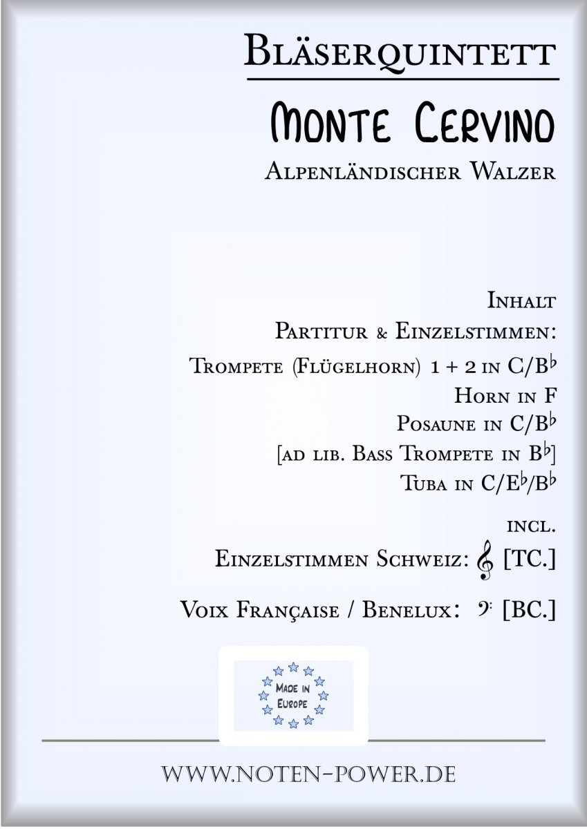 Monte Cervino (Alpenländischer Walzer) - hier klicken Monte Cervino (Alpenländischer Walzer) - hier klicken