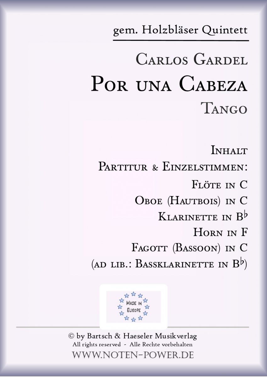 Por una Cabeza - hier klicken Por una Cabeza - hier klicken