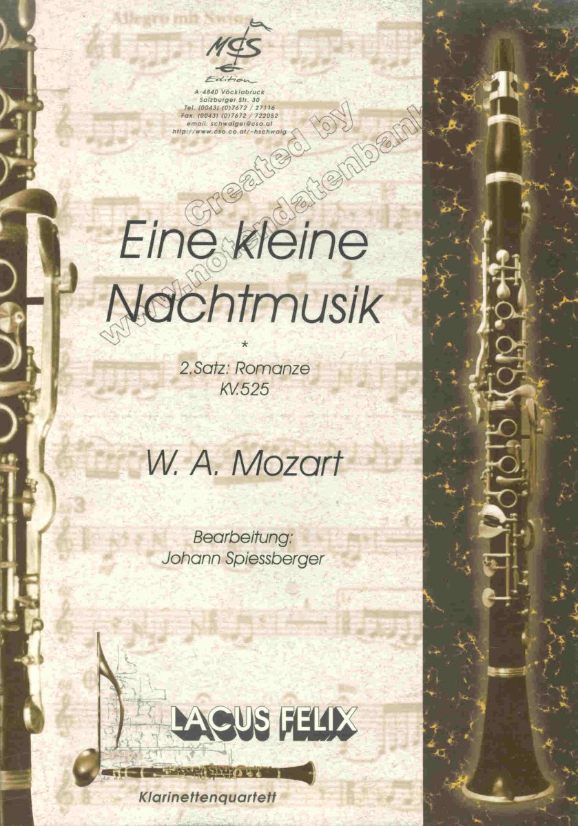 Eine kleine Nachtmusik, 2.Satz: Romanze - hier klicken Eine kleine Nachtmusik, 2.Satz: Romanze - hier klicken