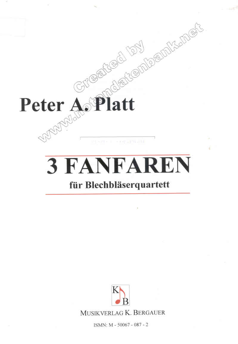 3 Fanfaren für Blechbläserquartett - hier klicken 3 Fanfaren für Blechbläserquartett - hier klicken