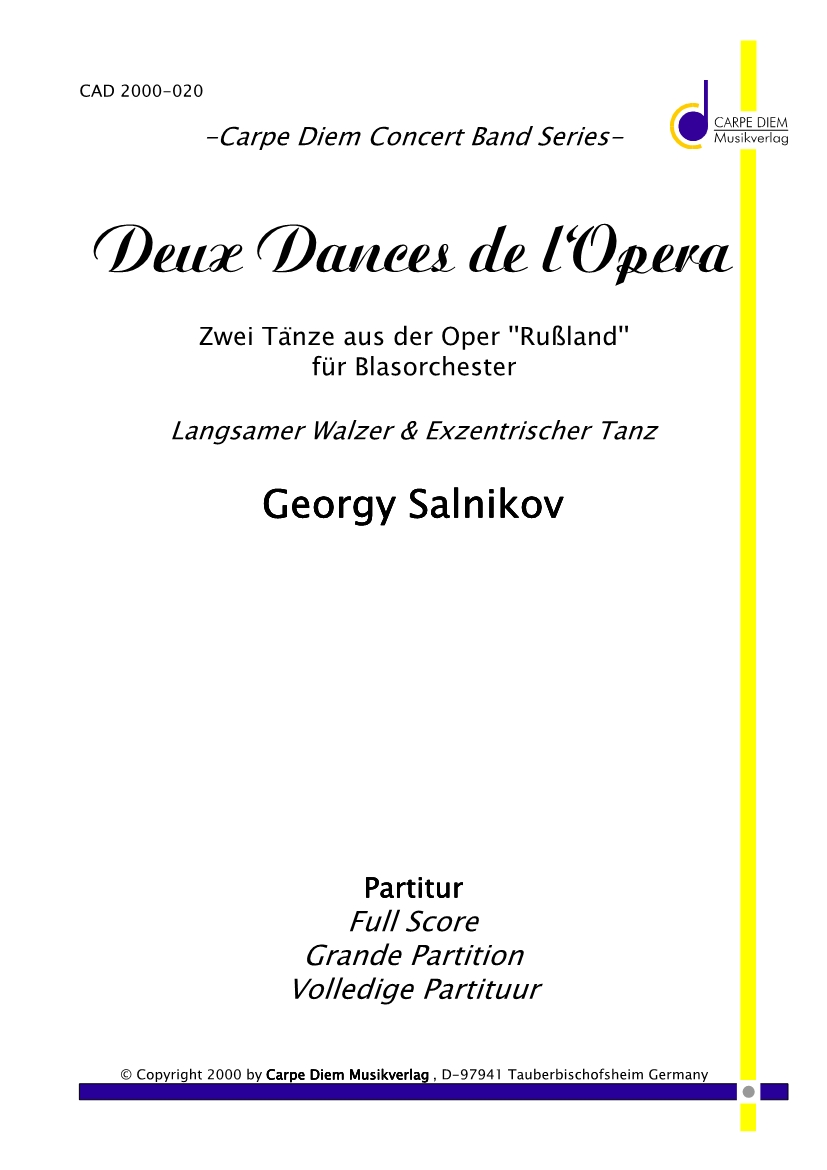 Deux Dances de l'opera - Zwei Tänze aus der Oper 'Lied aus Russland' - hier klicken Deux Dances de l'opera - Zwei Tänze aus der Oper 'Lied aus Russland' - hier klicken