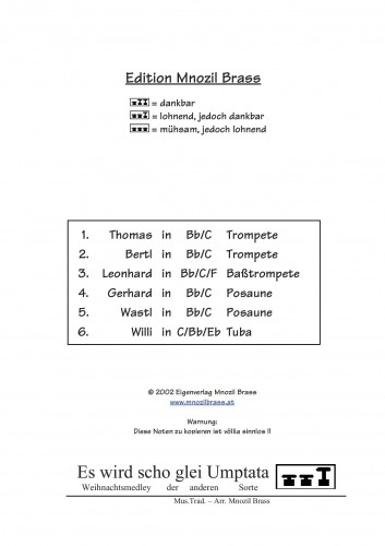 Es wird scho glei umtata (Weihnachtsmedley) - hier klicken Es wird scho glei umtata (Weihnachtsmedley) - hier klicken
